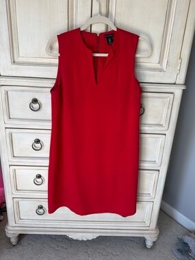 mercer & madison Red Sleeveless Shift Dress with V-Notch